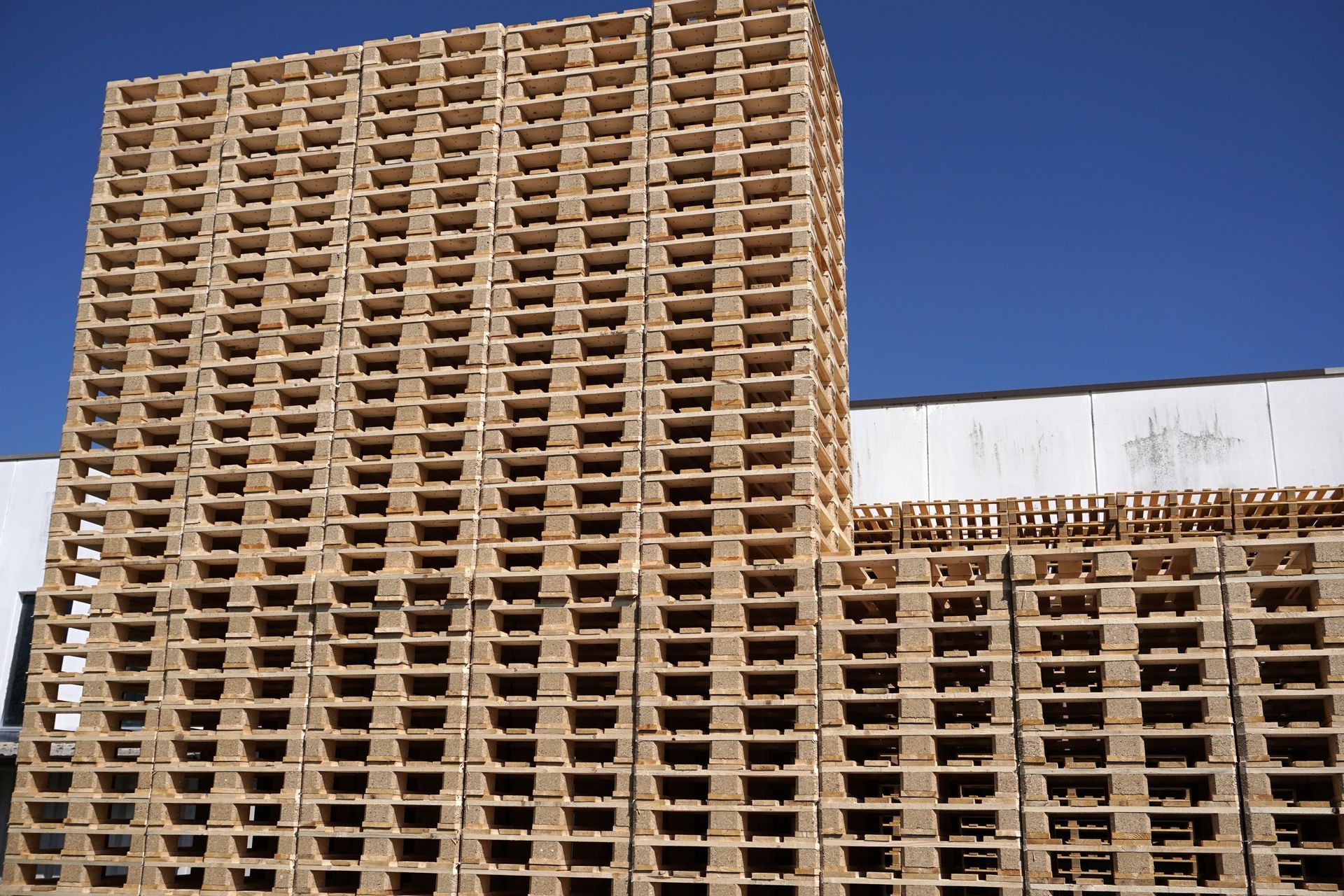 Wood Pallets stacks detail view